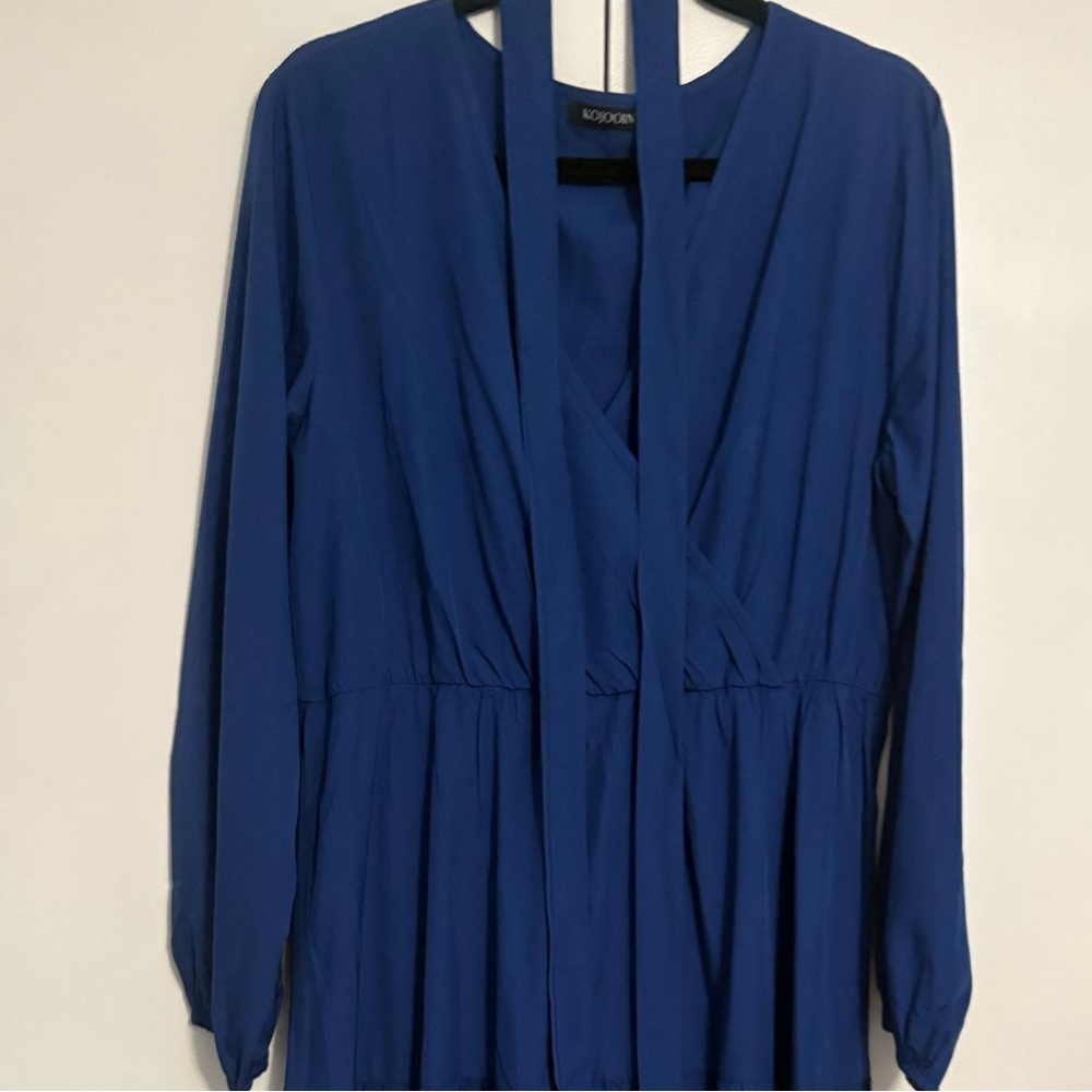 Chic Long Sleeve Blue Dress